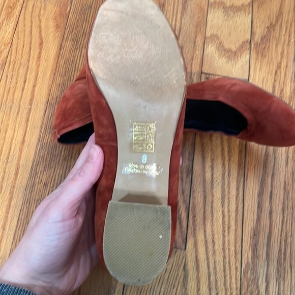 Free People Jeffrey Campbell Burnt Orange Suede Cyndi Block Heel Women’s Size 8 - Picture 9 of 10